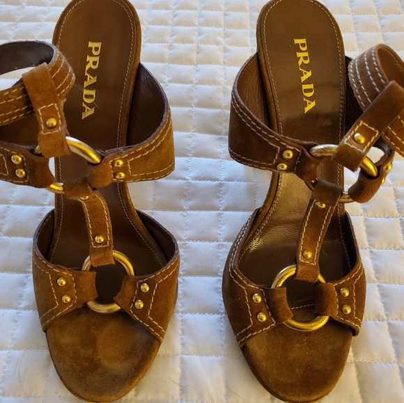 Prada Studded Heels Sandals 8 - Picture 6 of 6